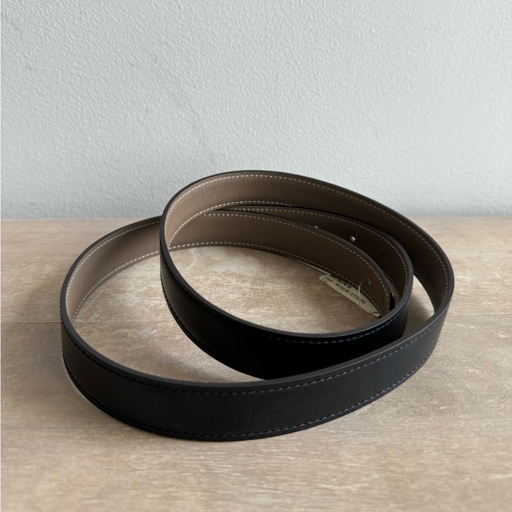 Hermes 24MM Belt Strap sz 95 Reversible Black to Etoupe